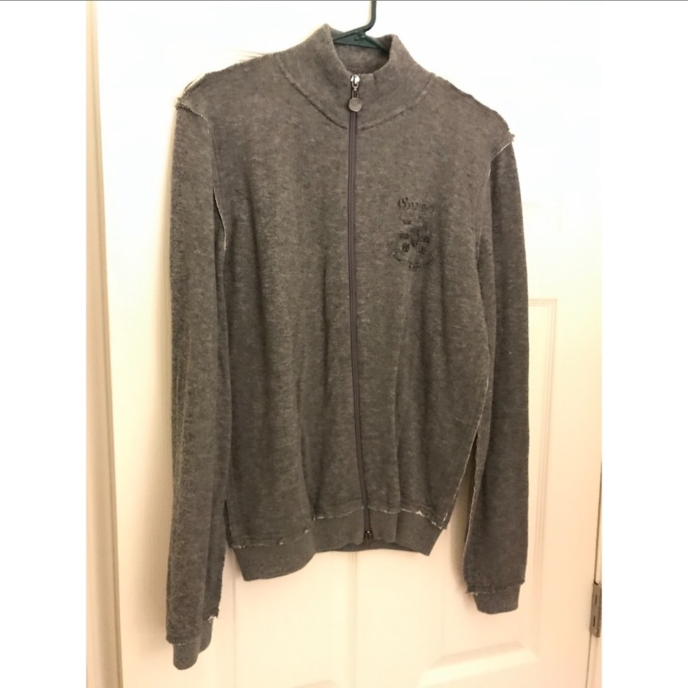 GUESS Gray Men’s Zip Up Sweater